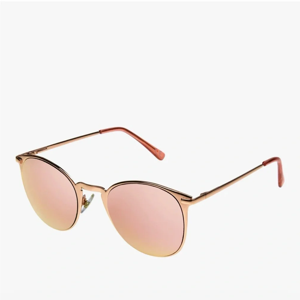 Foster Grant Elsie Rose Gold Round Sunglasses New With Case